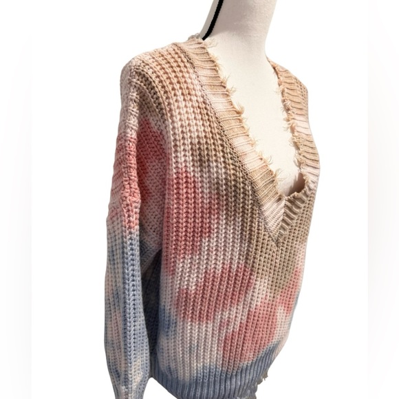 MAIN STRIP RAW edge frayed sweater women’s size Small - Picture 4 of 14